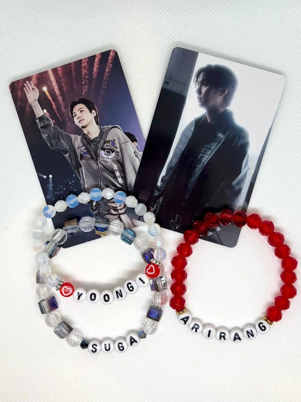 (5pcs) BTS SUGA YOONGI BIAS BUNDLE Photocard Bracelet ARIRANG 2026